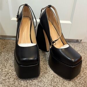 Elegant Black Platform Heels